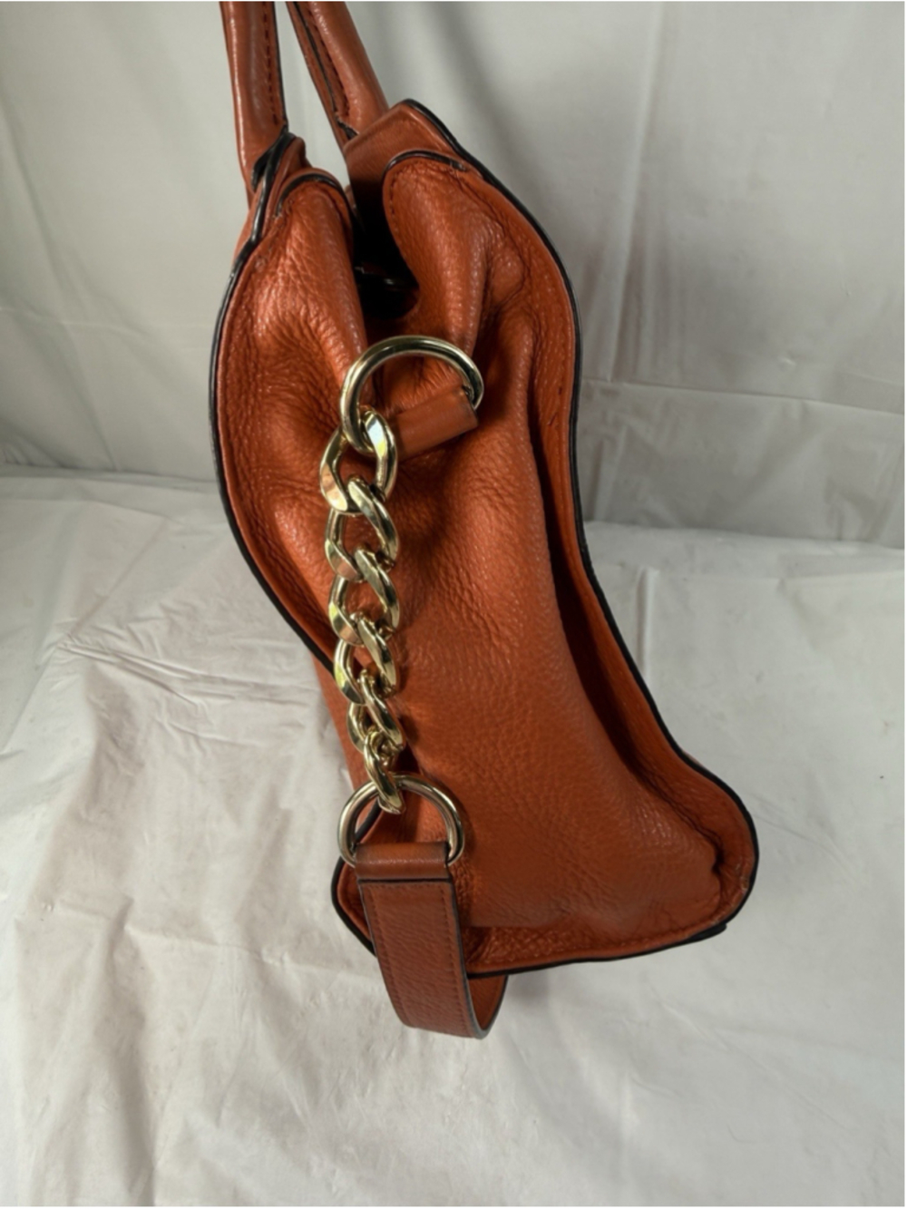 MICHAEL Michael Kors Hamilton Large EW Chain Strap Satchel in Orange - Picture 4 of 15